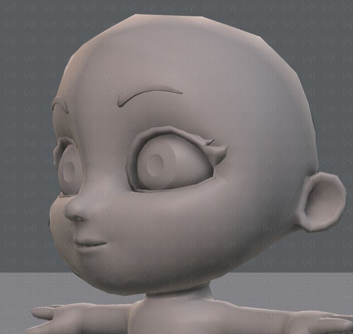 Cartoon children basemesh 3D Model Collection_71