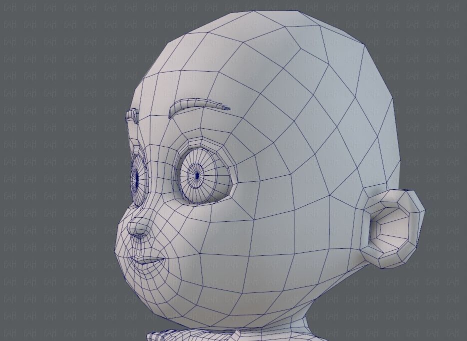 Cartoon children basemesh 3D Model Collection_39