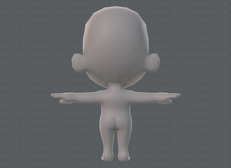Cartoon children basemesh 3D Model Collection_6