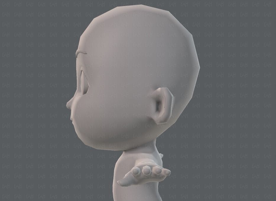 Cartoon children basemesh 3D Model Collection_24