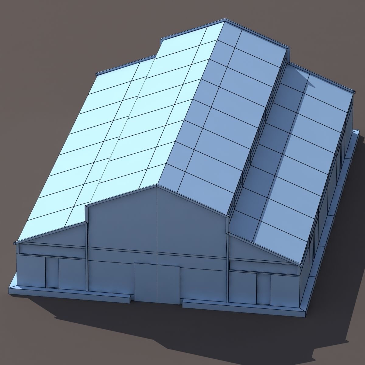 Factory Hangar Low Poly 3d Model Low-poly 3D model_8