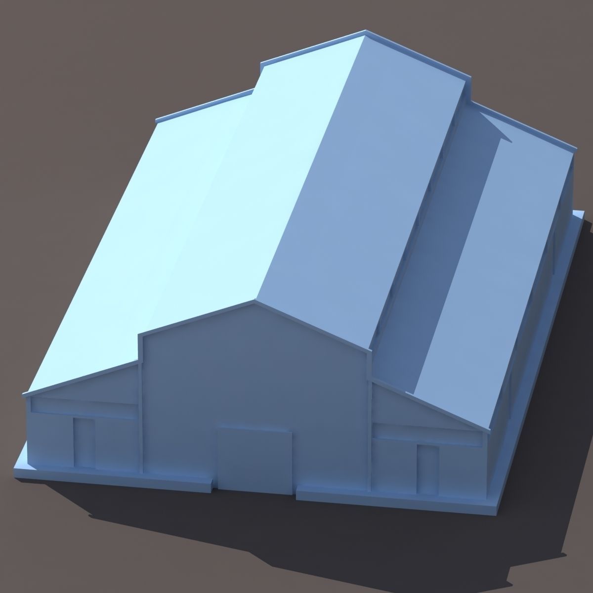 Factory Hangar Low Poly 3d Model Low-poly 3D model_7