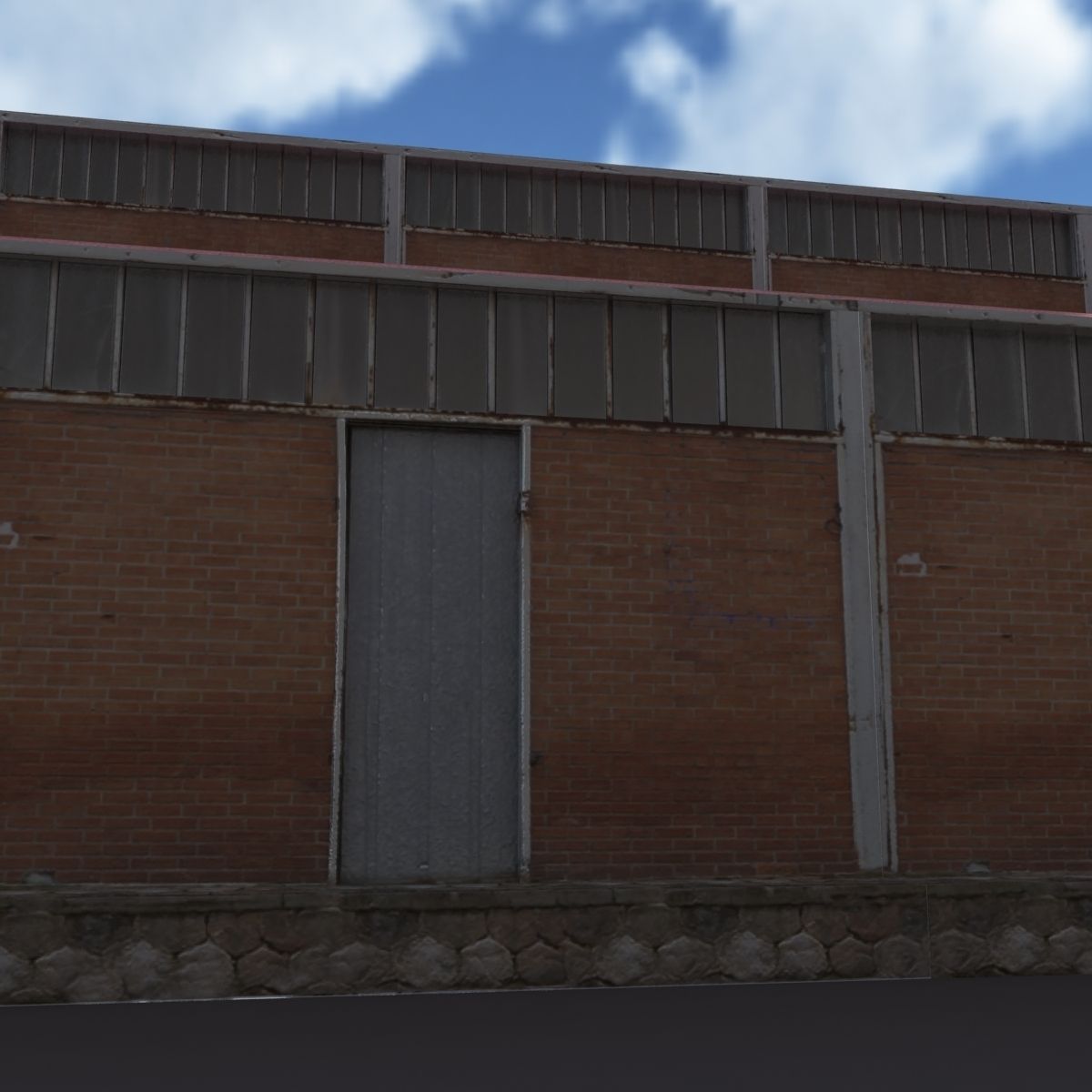 Factory Hangar Low Poly 3d Model Low-poly 3D model_3