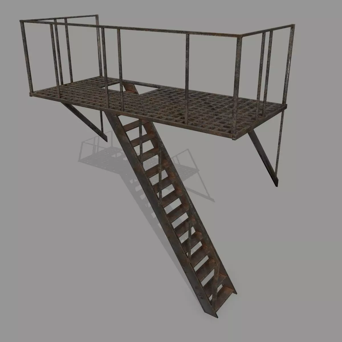 Fire Escape Low-poly 3D model_0