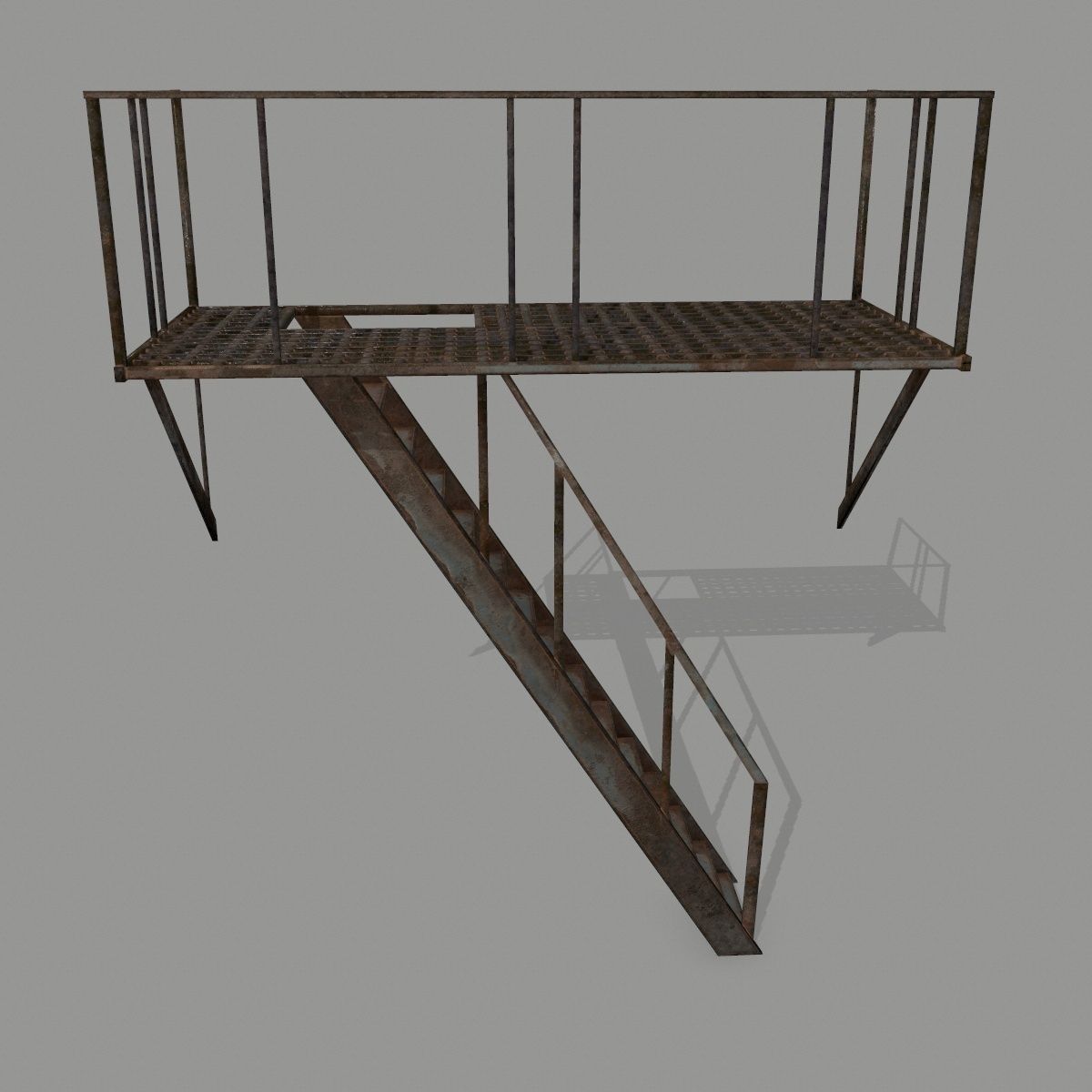 Fire Escape Low-poly 3D model_9