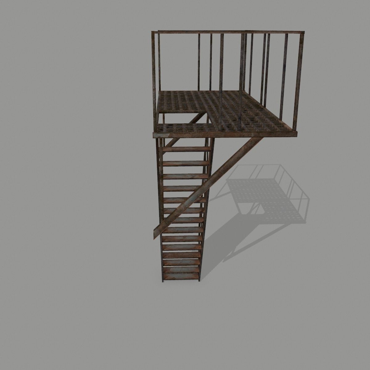 Fire Escape Low-poly 3D model_7