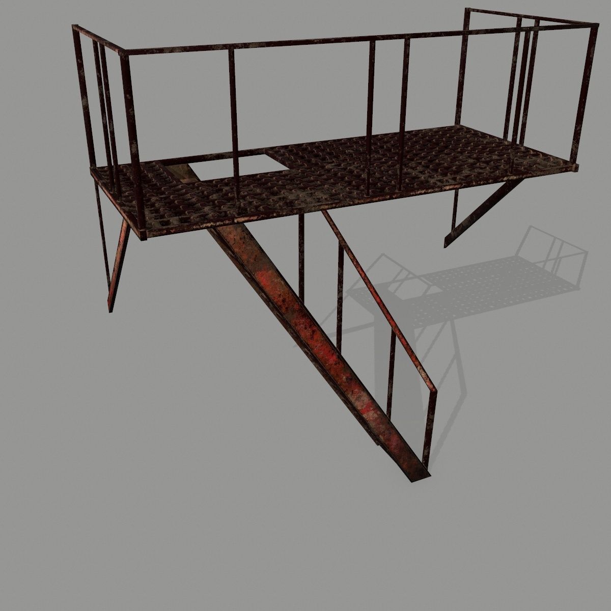 Fire Escape Low-poly 3D model_7