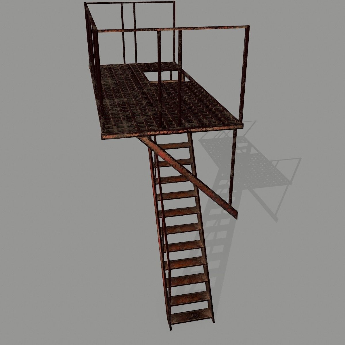 Fire Escape Low-poly 3D model_2
