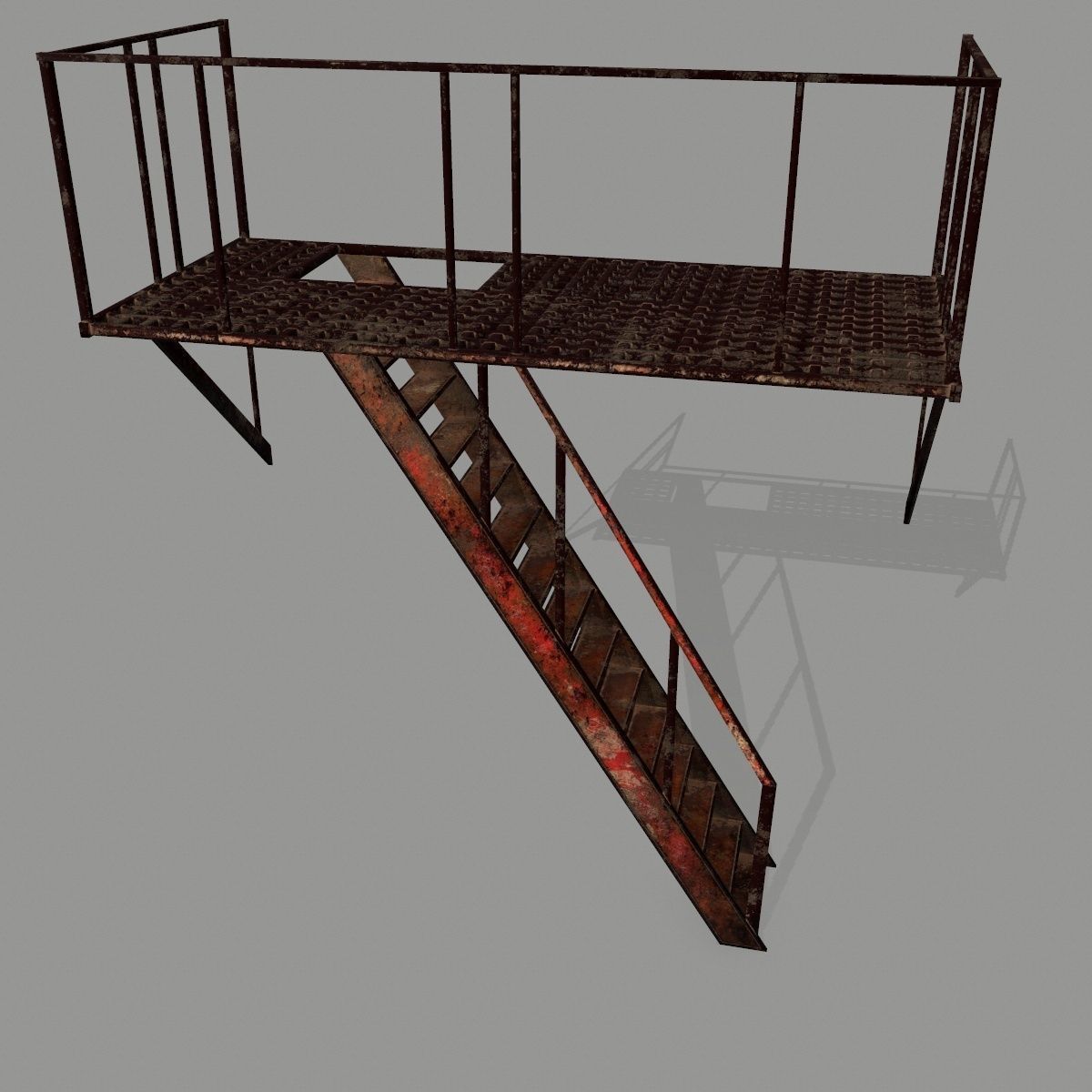 Fire Escape Low-poly 3D model_8