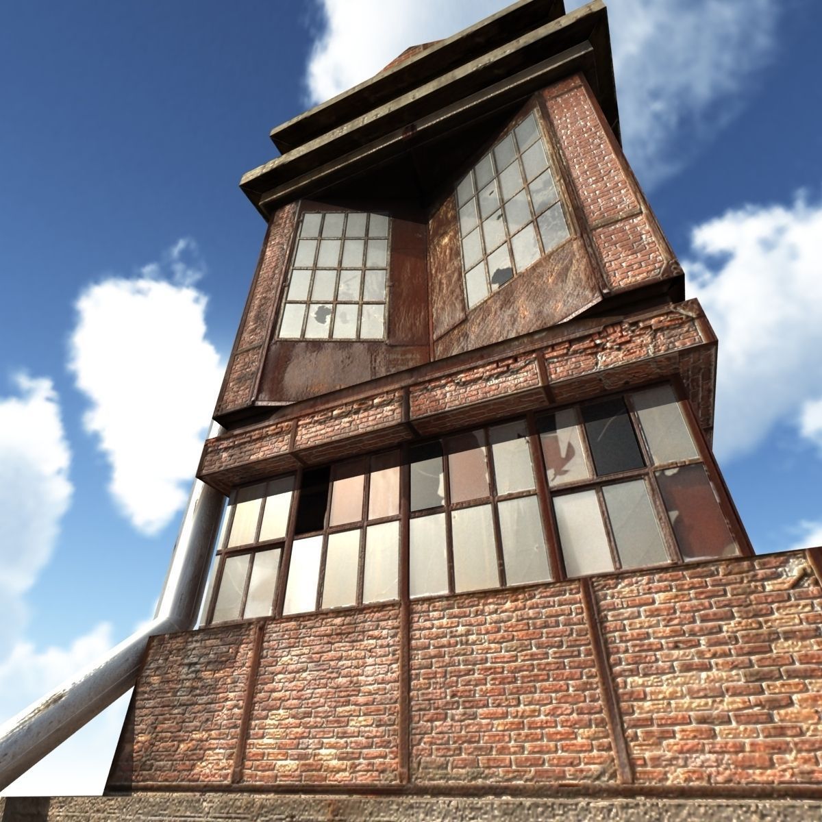 Factory Low poly Building 3d Model 3D model_6