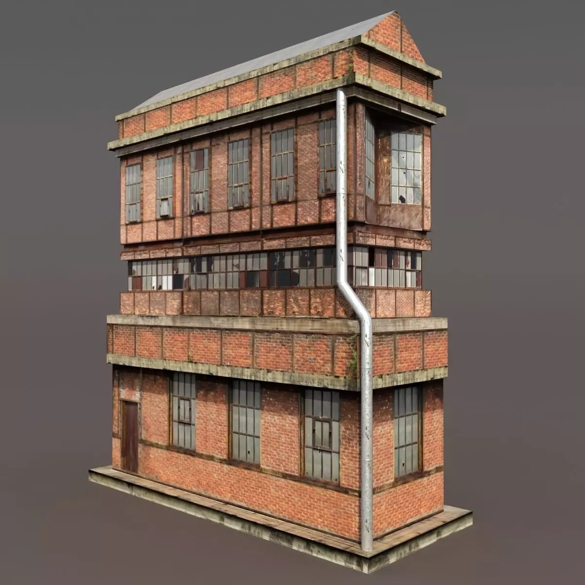 Factory Low poly Building 3d Model 3D model_0