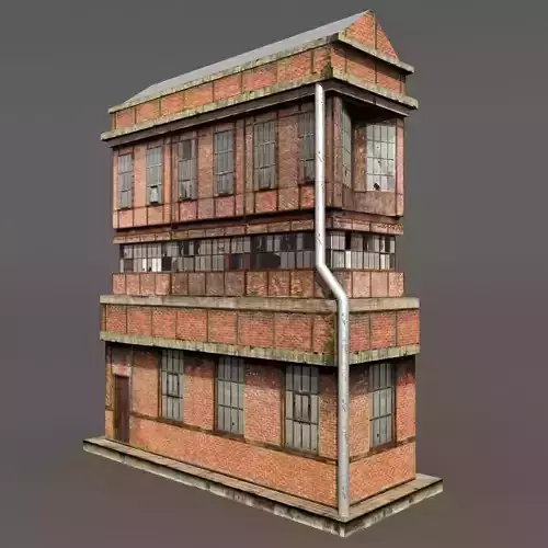 Factory Low poly Building 3d Model