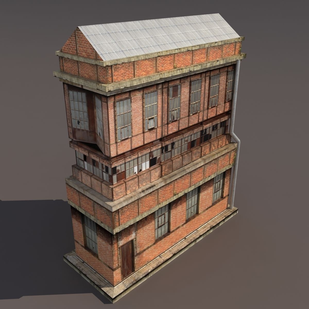 Factory Low poly Building 3d Model 3D model_2