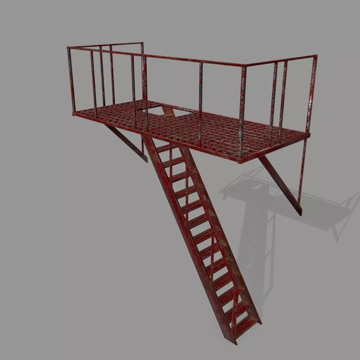 Fire Escape Low-poly 3D model