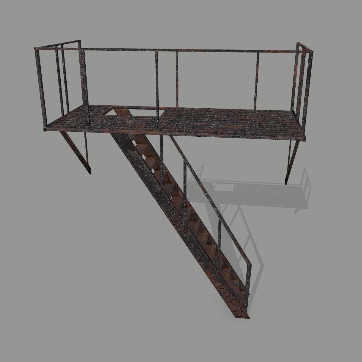 Fire Escape Low-poly 3D model_8