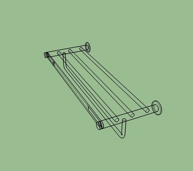 Towel rail Low-poly 3D model_3