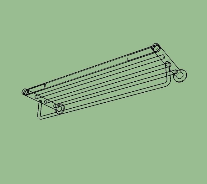 Towel rail Low-poly 3D model_4