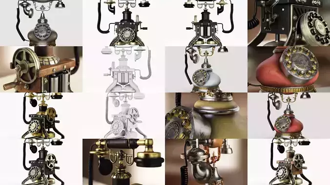 Vintage Phones Pack 3D Model Collection
