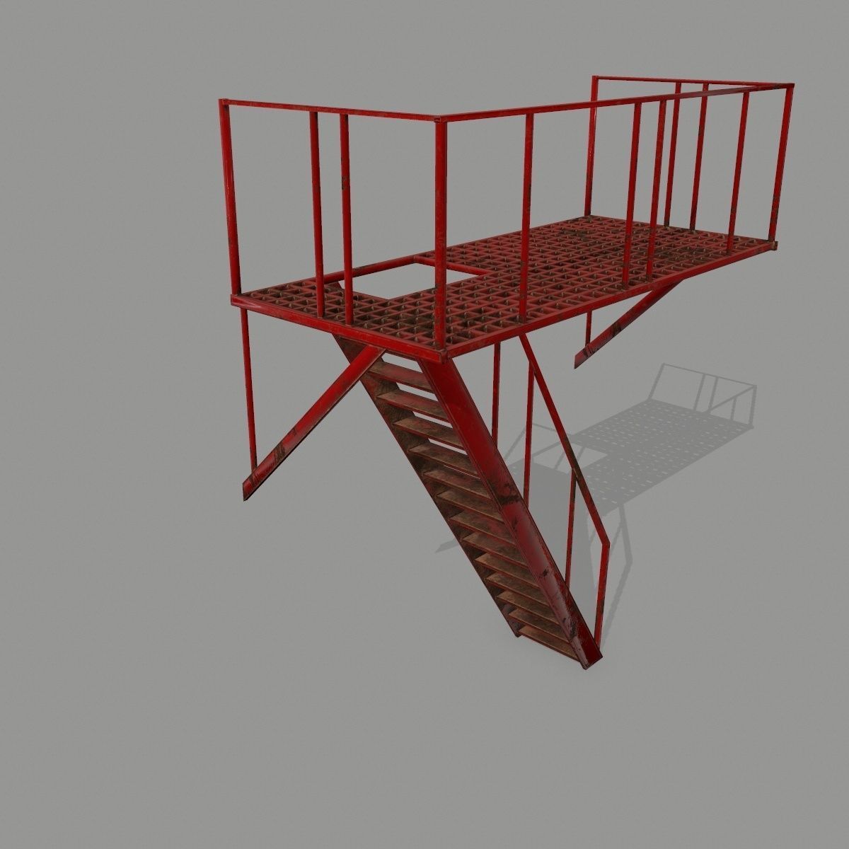 Fire Escape Low-poly 3D model_7