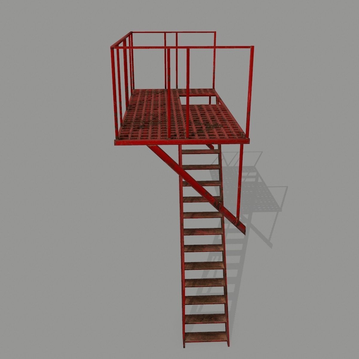 Fire Escape Low-poly 3D model_2