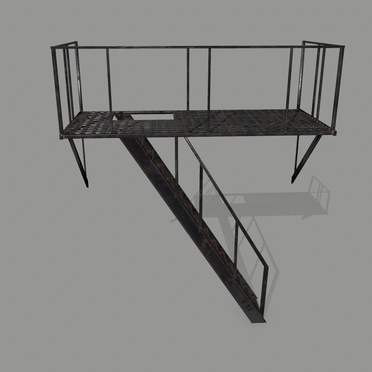 Fire Escape Low-poly 3D model_8
