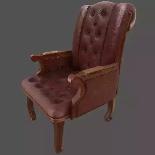 Pbr Highpoly vintage english office chair