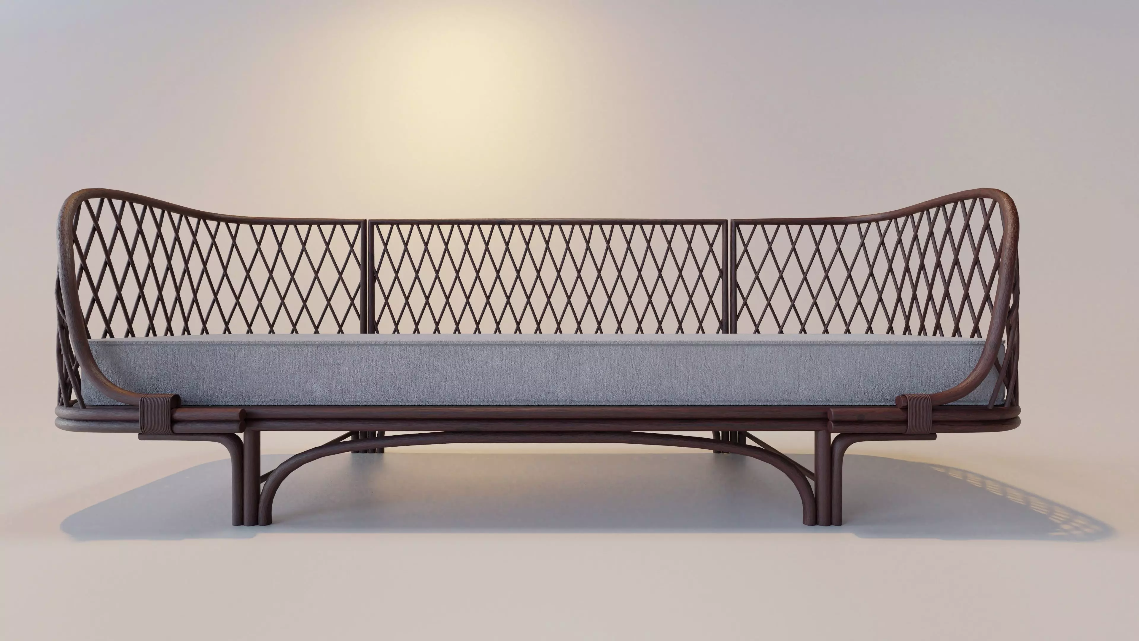 Long Wicker Chair 3D model_0