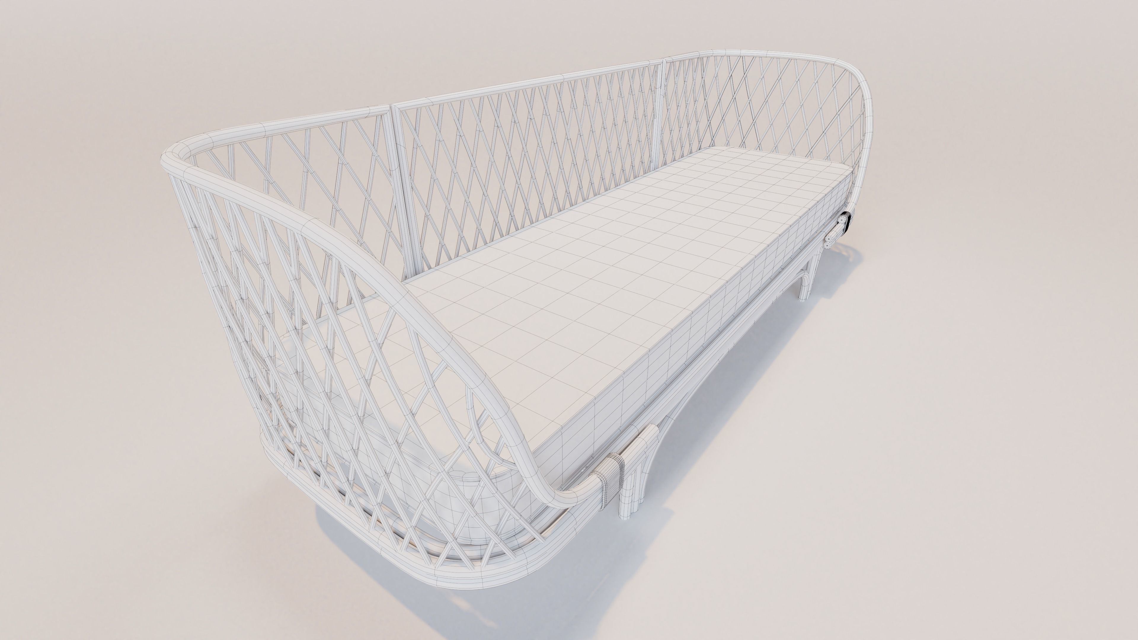 Long Wicker Chair 3D model_3