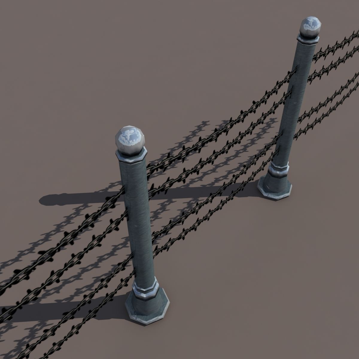 Fence Low Poly 3d Model gate - gate Low-poly 3D model_3