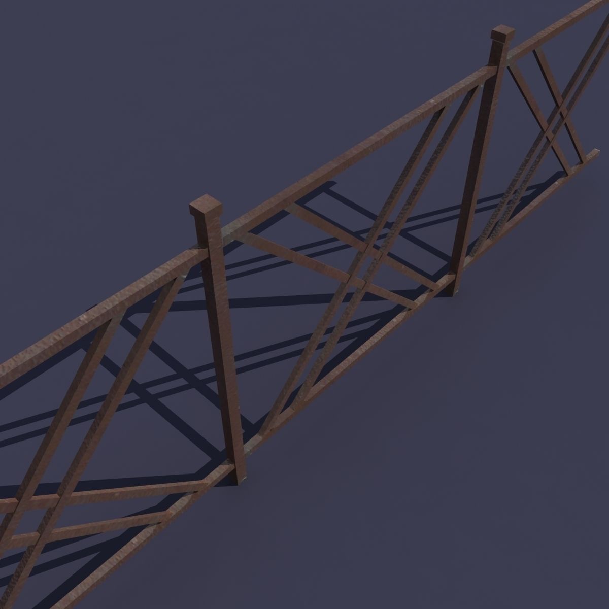 Fence Low Poly 3d Model gate - gate Low-poly 3D model_1