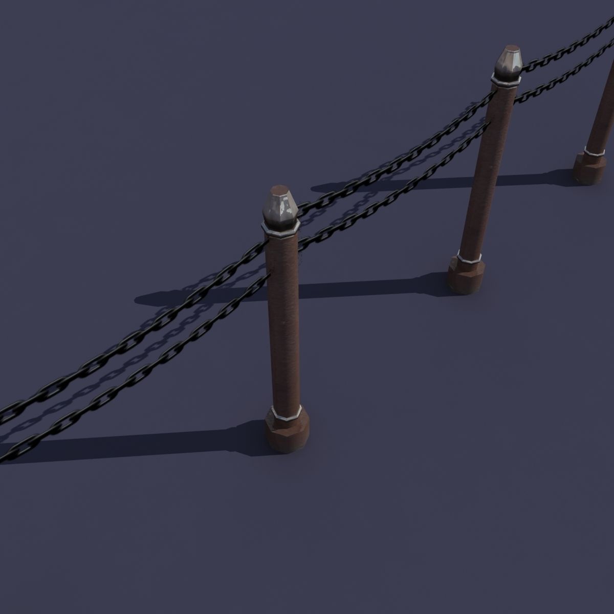 Fence Low Poly 3d Model gate - gate Low-poly 3D model_6