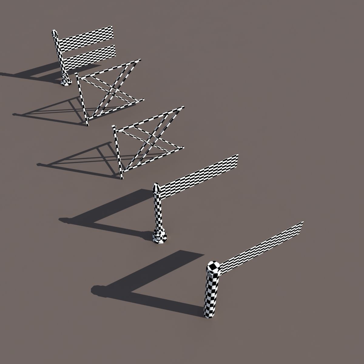 Fence Low Poly 3d Model gate - gate Low-poly 3D model_10