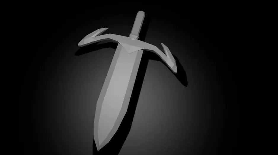 Low-Poly Dagger sword Free low-poly 3D model_0