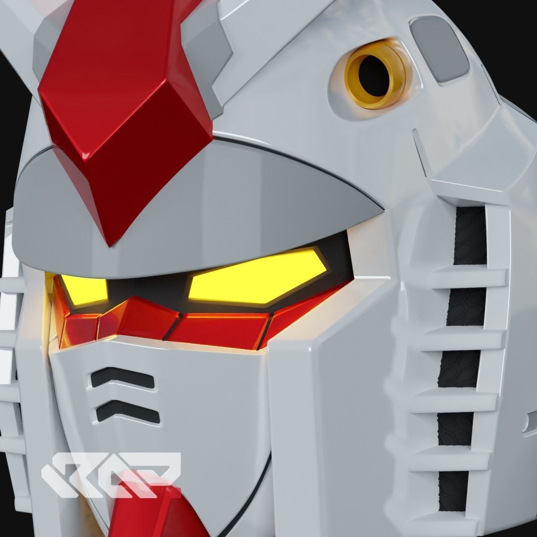 Gundam RX-78 Helmet 3D print model_4