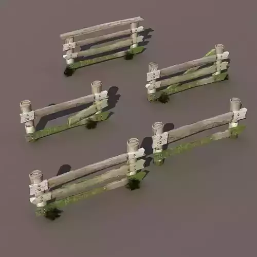 Fence Wood Low Poly 3d Model