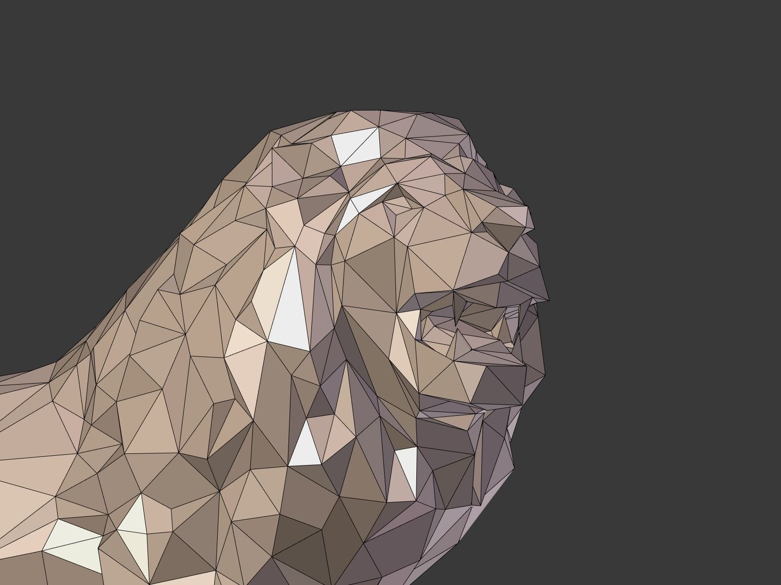 Cartoon Lion Statue - Low Poly Low-poly 3D model_19