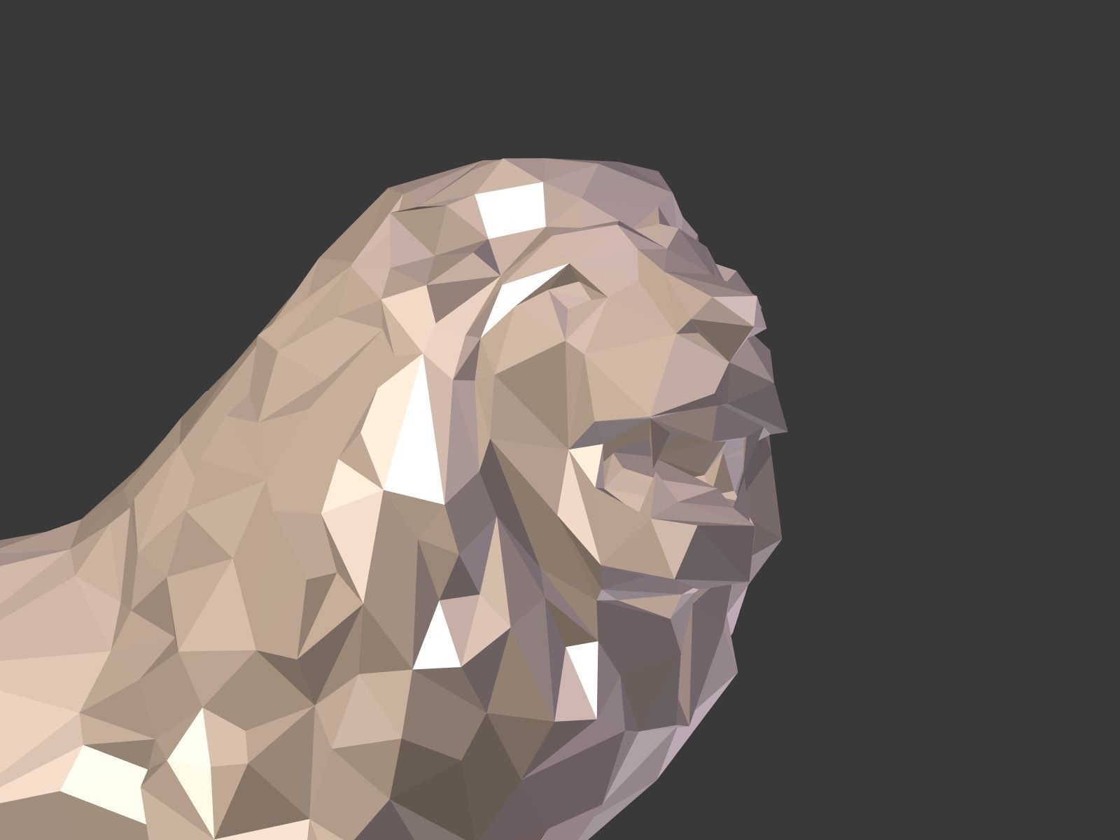 Cartoon Lion Statue - Low Poly Low-poly 3D model_18