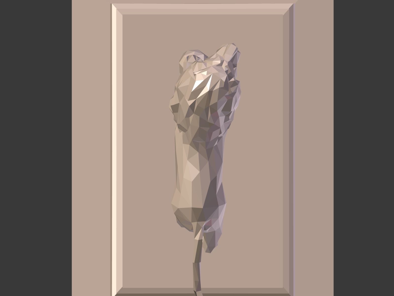 Cartoon Lion Statue - Low Poly Low-poly 3D model_12