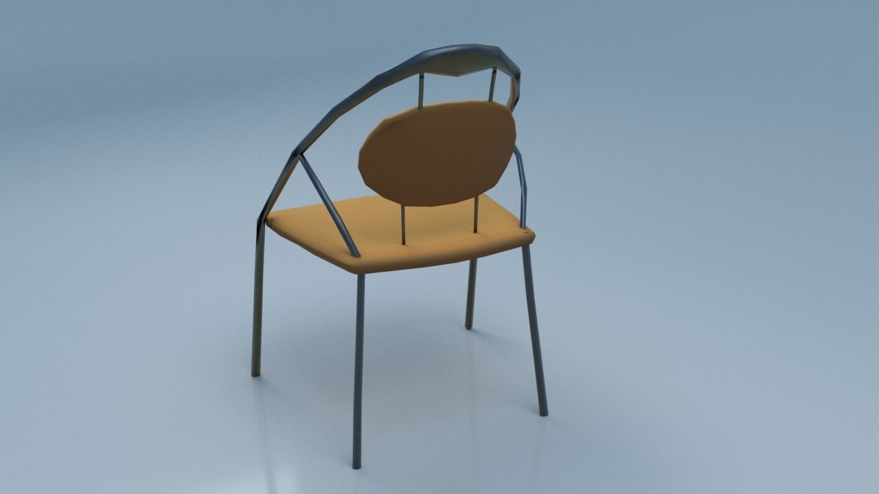 Chair9 for interior cafe and kitchen Low-poly 3D model_9