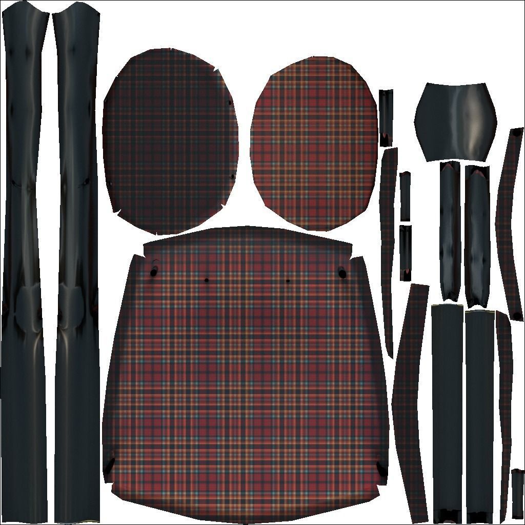 Chair9 for interior cafe and kitchen Low-poly 3D model_16