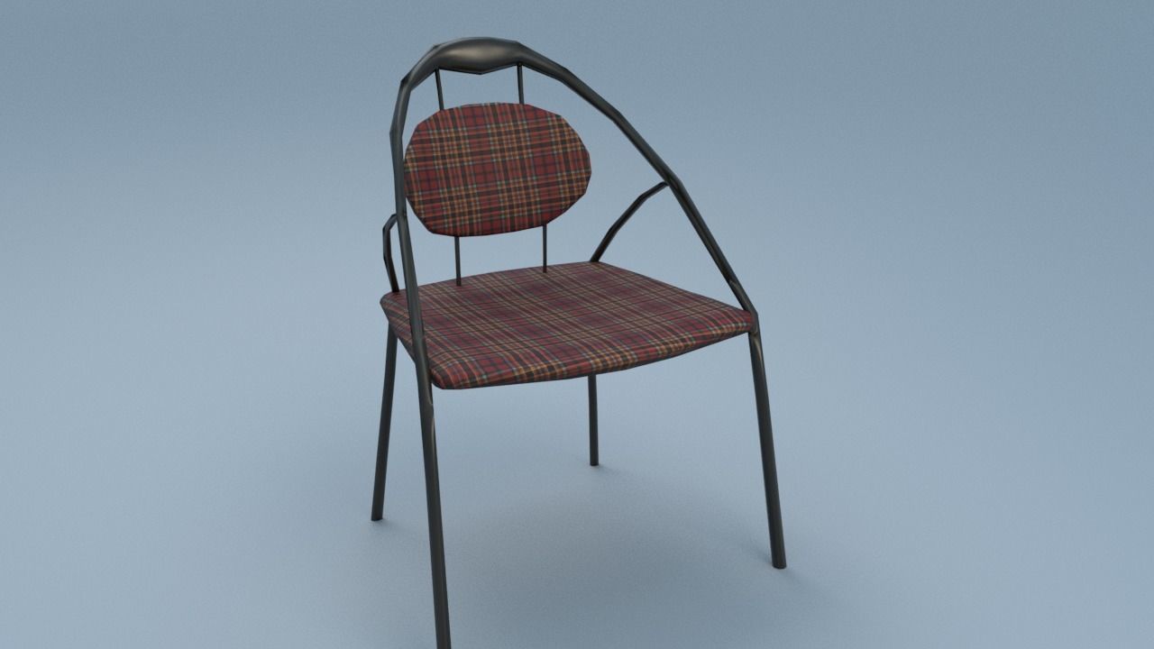 Chair9 for interior cafe and kitchen Low-poly 3D model_3
