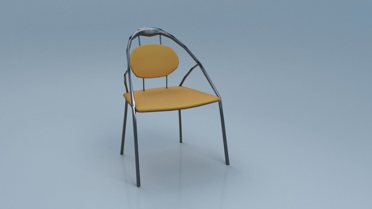 Chair9 for interior cafe and kitchen Low-poly 3D model_1