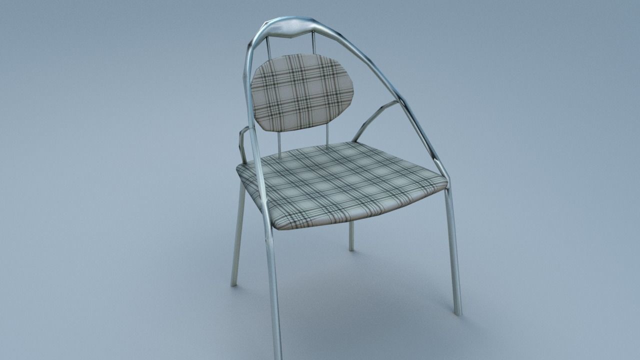 Chair9 for interior cafe and kitchen Low-poly 3D model_2