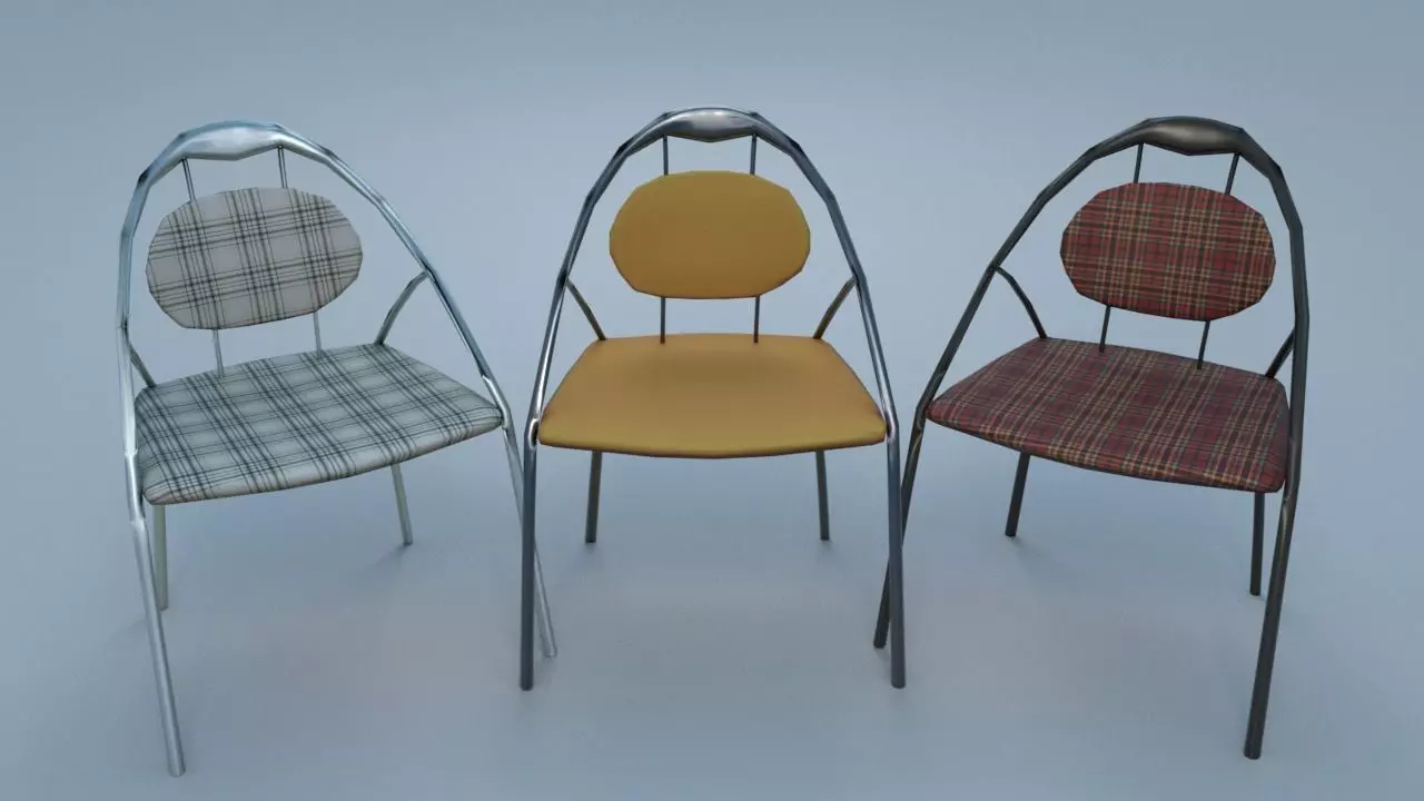 Chair9 for interior cafe and kitchen Low-poly 3D model_0