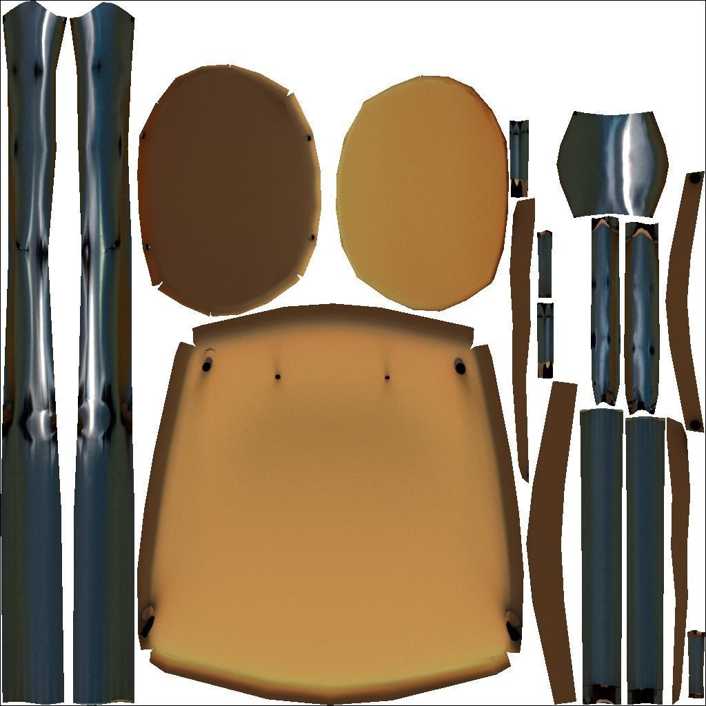 Chair9 for interior cafe and kitchen Low-poly 3D model_17