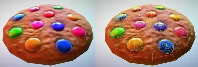 Low poly baked cookie 2