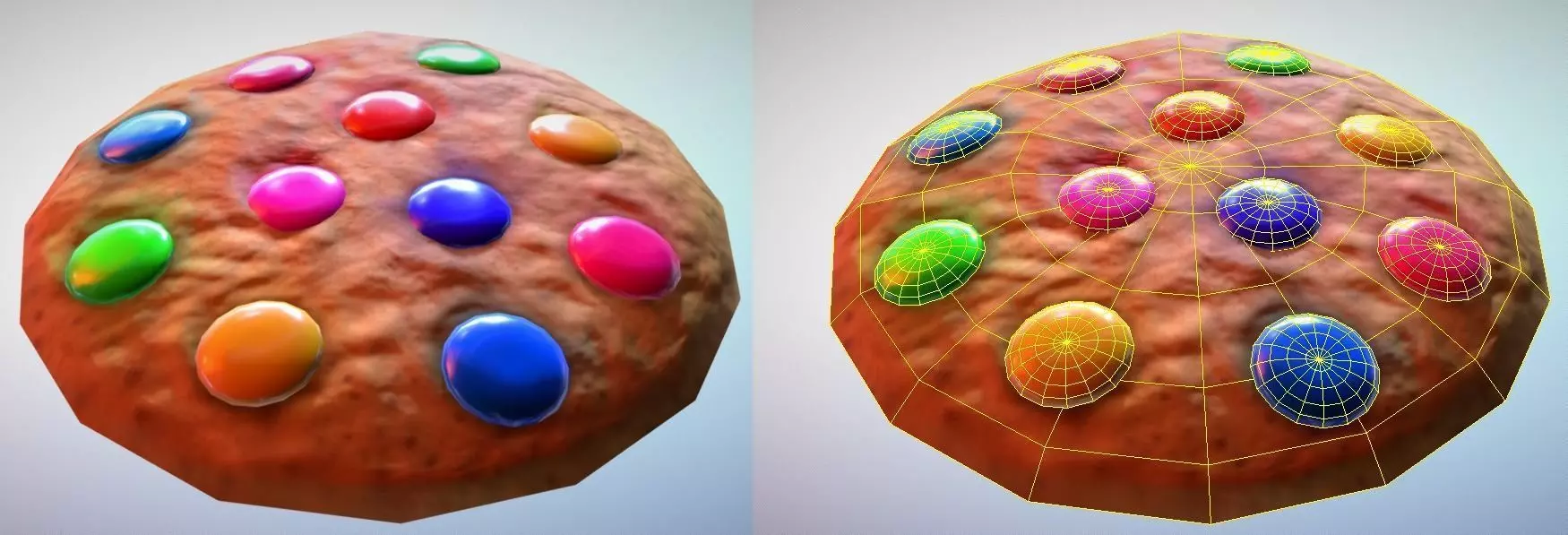 Low poly baked cookie 2 Low-poly 3D model_0