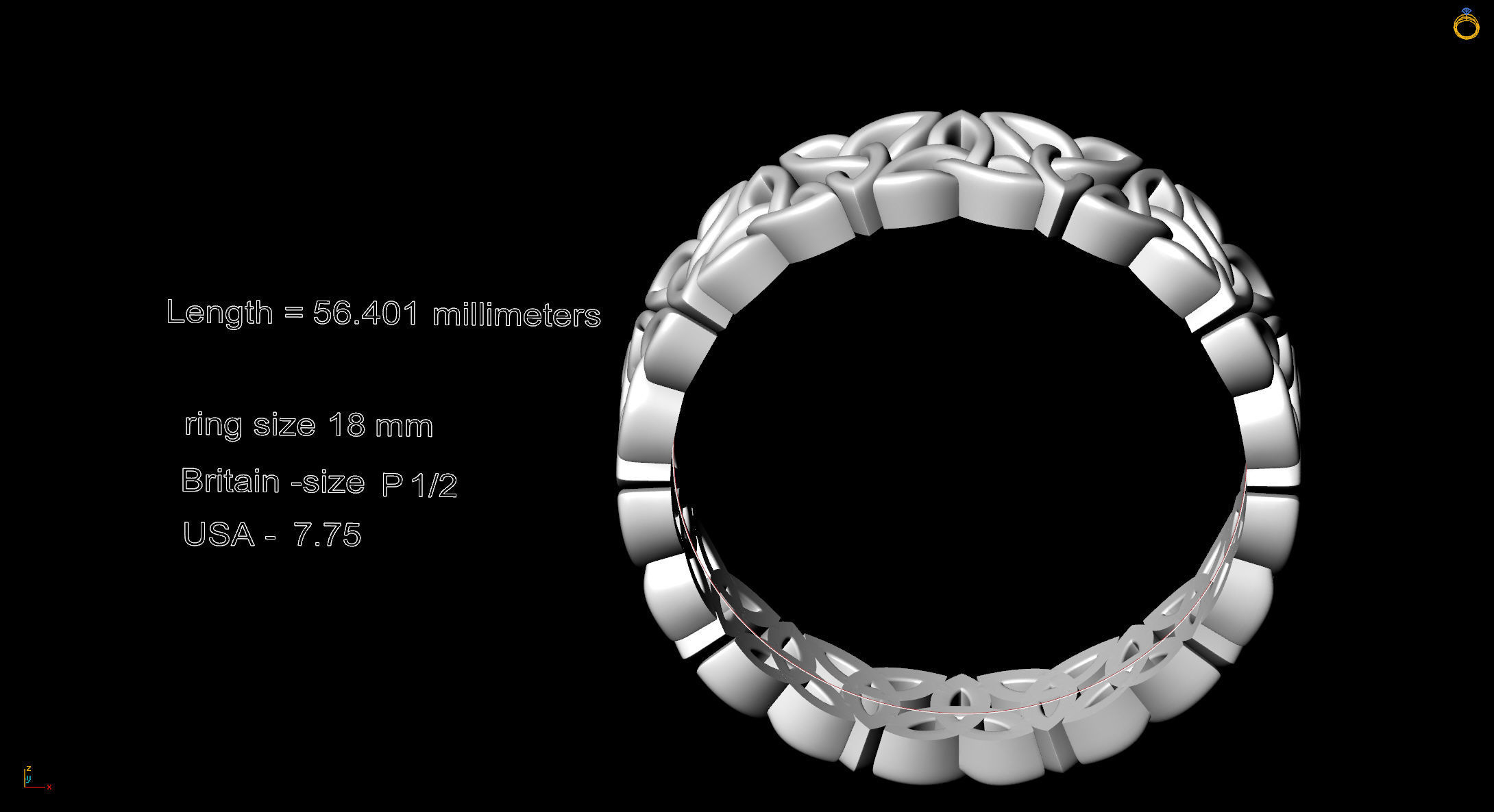 ring with Celtic ornaments 3D print model_4