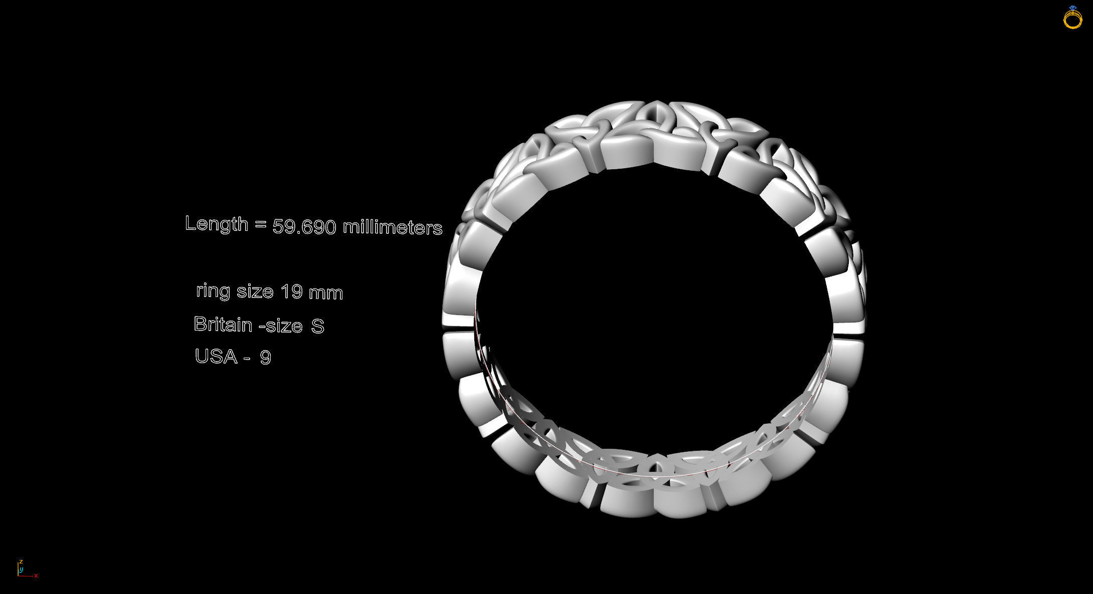 ring with Celtic ornaments 3D print model_5