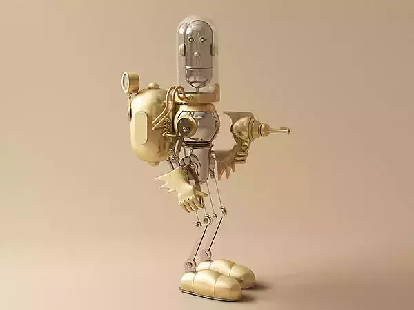 Robot golden 3D model